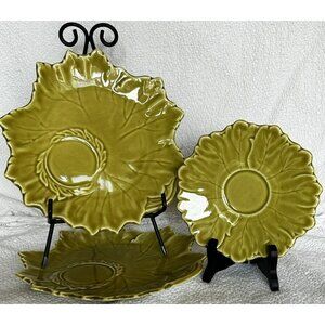 Woodfield Plates By Stubenville Set Of 3 Vintage Leaf Shaped Russell Wright 1941